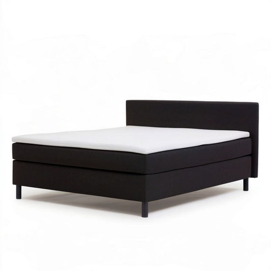 Boxspringbett 180 x 200 cm in Schwarz/Weiss mit Taschenfederkernmatratze